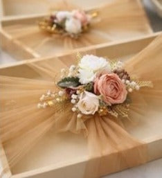 Luxury Wedding Trousseau Packing Tray with Floral & Net Decoration | Bridal Gift Presentation Hamper Tray