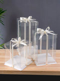 Premium Clear Acrylic Wedding Gift Box with Ribbon