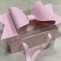 Luxury Pastel Pink Bow Gift Hamper Box with Handle | Premium Wedding & Bridesmaid Packaging Box