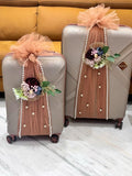 Luxury Bridal Trousseau Luggage Decoration Set | Wedding Suitcase Packing Decor with Net, Flowers & Pearls